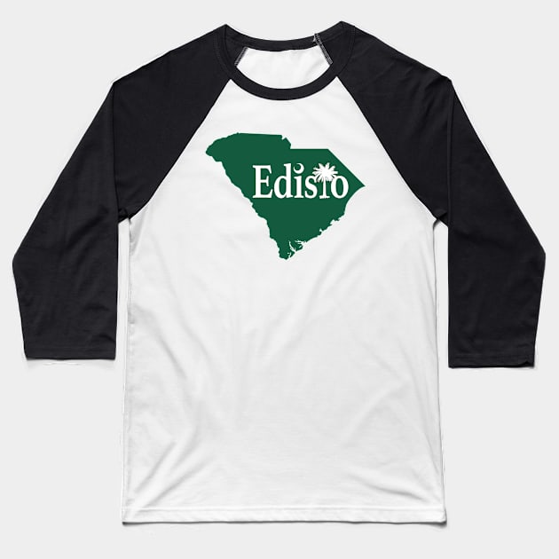 Edisto Island South Carolina State Outline Green Baseball T-Shirt by TGKelly